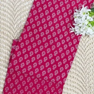 Elegant Pink Jaipur cotton Saree with small motif