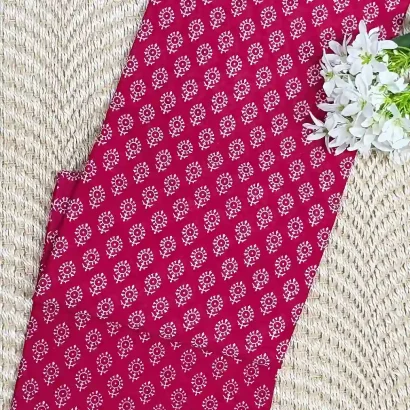 Elegant Pink Jaipur cotton Saree with small motif