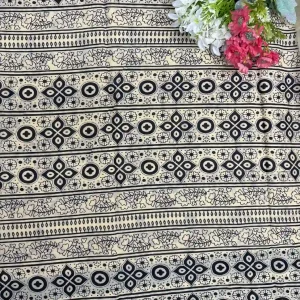 Elegant sandal color Jaipur cotton Saree pallu