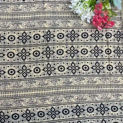 Elegant sandal color Jaipur cotton Saree pallu