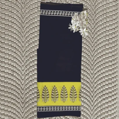 Black Jaipur cotton Saree poorna boutique
