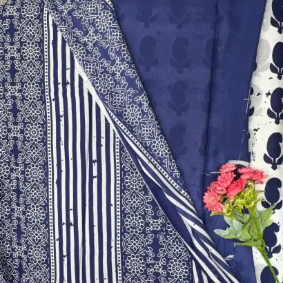 Elegant Blue Jaipur cotton Saree blouse