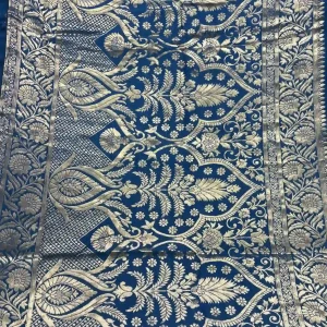Stunning Semi Silk Saree blue colour saree pallui Poorna boutique, Pallikaranai, Chennci
