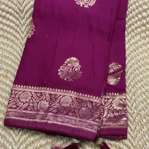 Gorgeous Semi Silk Saree magenta colour saree Poorna boutique, Pallikaranai, Chennci