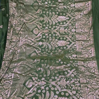 Graceful Semi Silk Saree green colour saree pallu Poorna boutique, Pallikaranai, Chennci