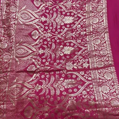 Classic Semi Silk Saree rani pink colour saree pallu Poorna boutique, Pallikaranai, Chennci