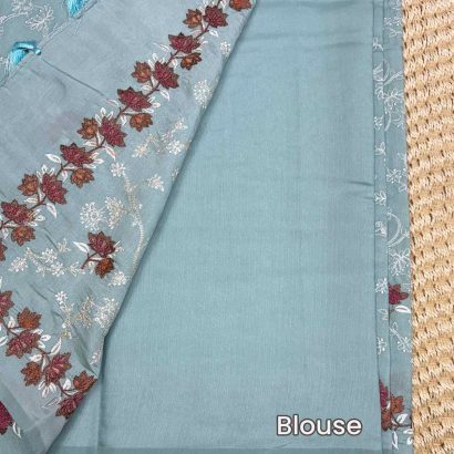 Elegant Butter Silk Saree Light Green colour saree blouse, Price Rs.2550 Poorna Boutique, Chennai