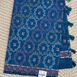 Dark theme Butter Silk Saree blue colou, Price Rs.2550 Poorna Boutique, Chennai