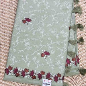 Elegant Butter Silk Saree Light Green colour saree, Price Rs.2550 Poorna Boutique, Chennai
