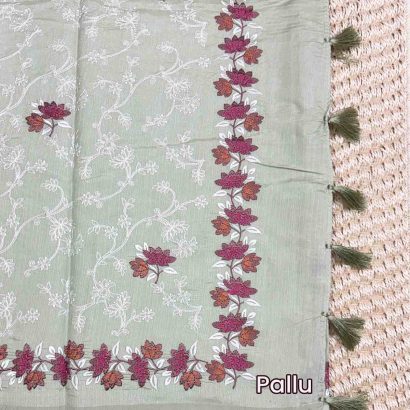 Elegant Butter Silk Saree Light Green colour saree, pallue, Price Rs.2550 Poorna Boutique, Chennai