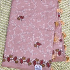 Elegant Butter Silk Saree Peach colour Price Rs.2550 Poorna Boutique, Chennai
