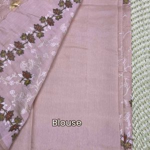Elegant Butter Silk Saree Peach colour saree blouse. Price Rs.2550 Poorna Boutique, Chennai
