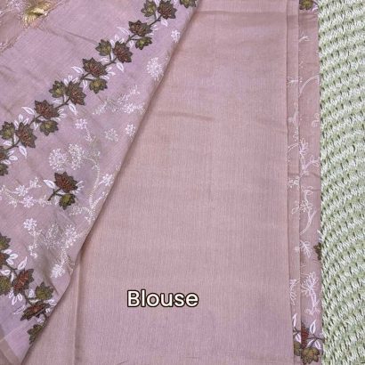 Elegant Butter Silk Saree Peach colour saree blouse. Price Rs.2550 Poorna Boutique, Chennai