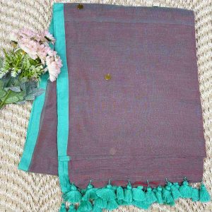 mul cotton grey color saree. light weight