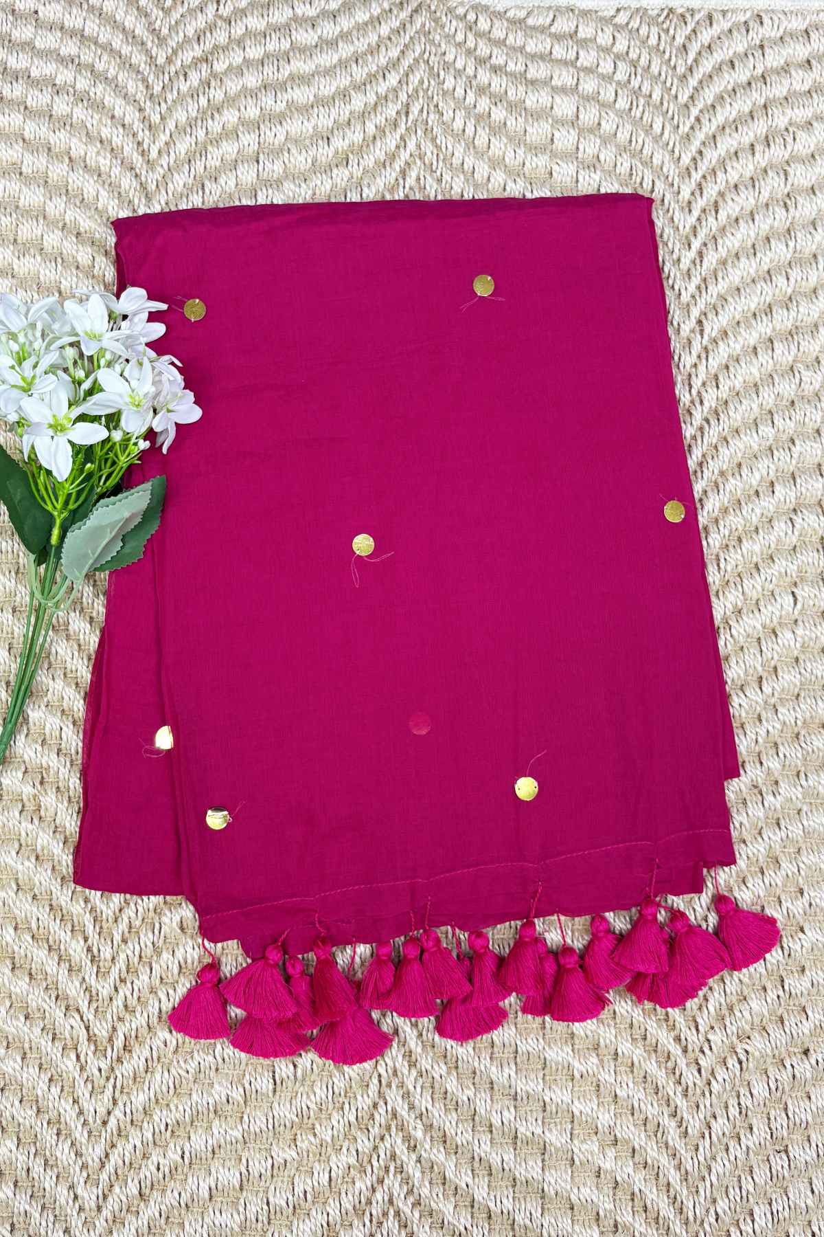 mul cotton Rani pink color saree. light weight mul cotton Rani pink color saree. light weight