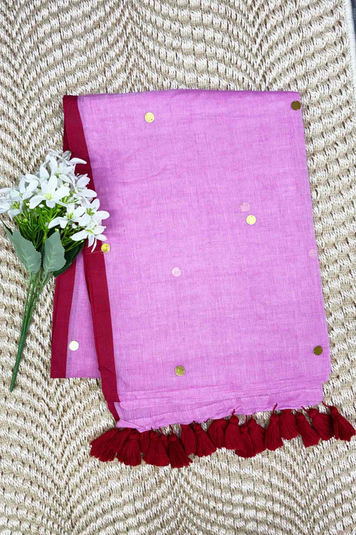 mul cotton baby pink color saree. light weight mul cotton baby pink color saree. light weight