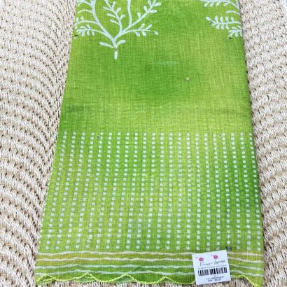 green-linen-saree
