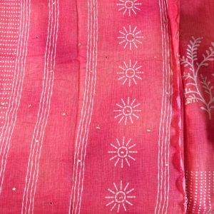 peach-linen-saree
