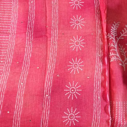 peach-linen-saree