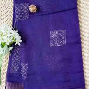 deep purple fancy cotton saree