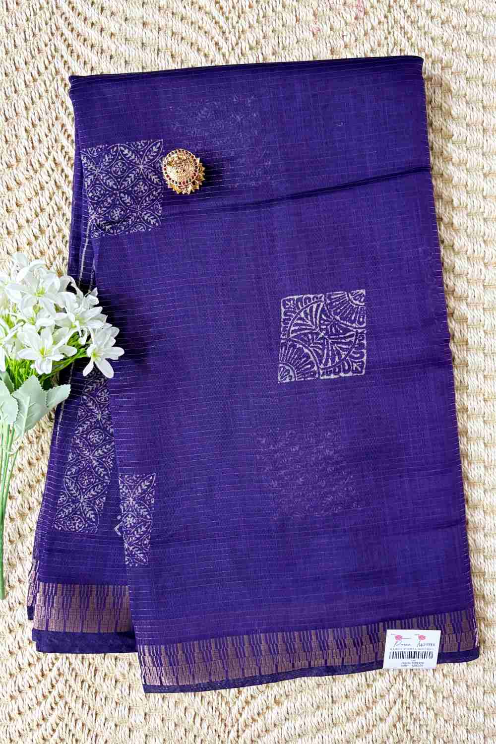 deep purple fancy cotton saree deep purple fancy cotton saree