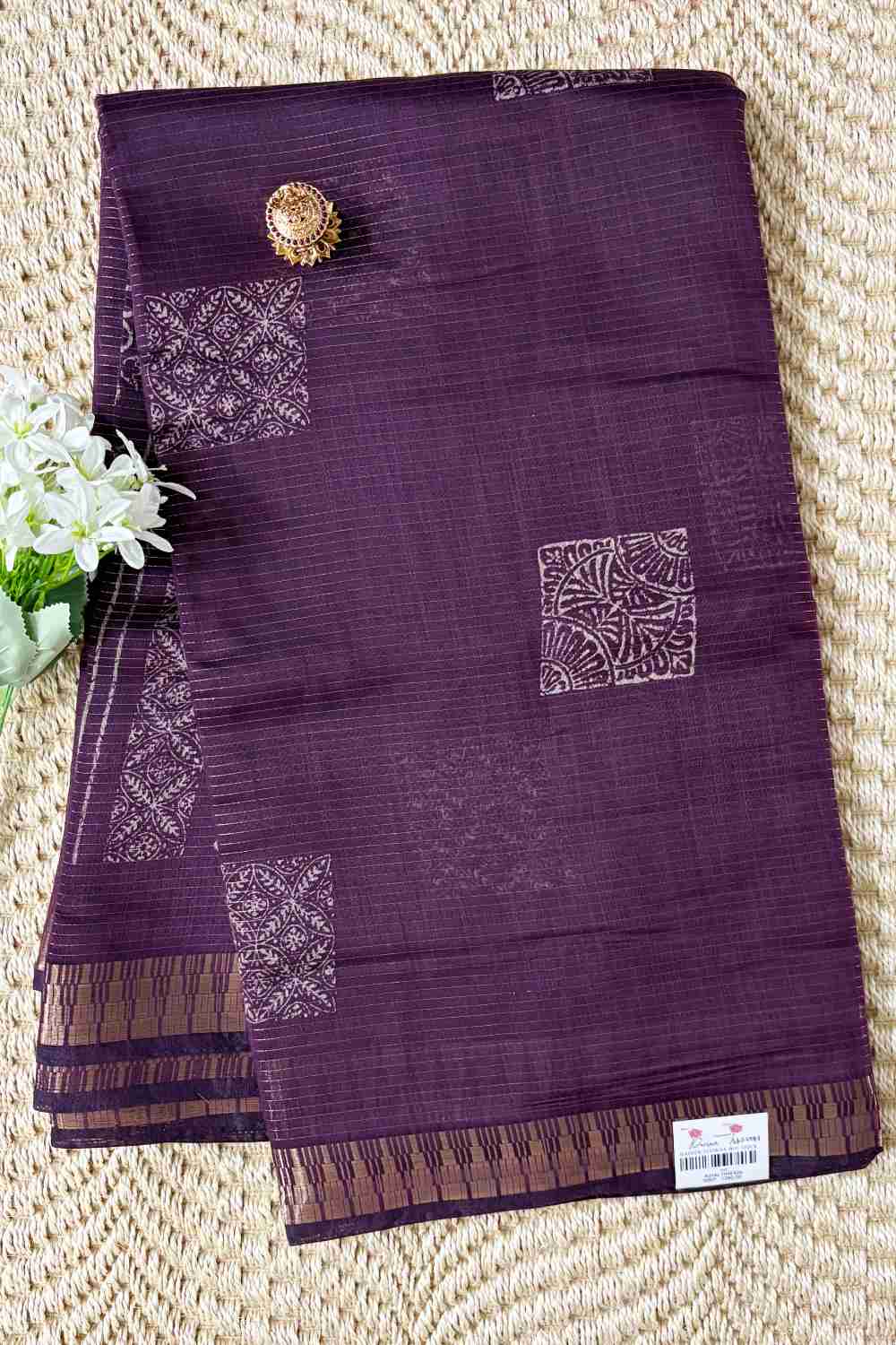 Deep Aubergine / Wine Purple Fancy Cotton saree Deep Aubergine / Wine Purple Fancy Cotton saree