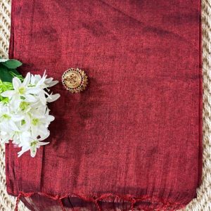 Maroon-Tissue Saree-Poorna Boutique