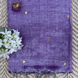 Purple Premium Tissue Saree with Sequin Work