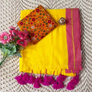 mul-cotton-saree-yellow-color-red-border